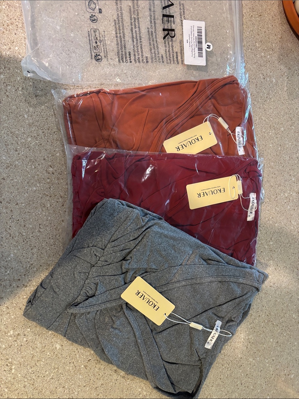 Ekouaer Women’s maternity tops— Gray, Rust & Burgundy